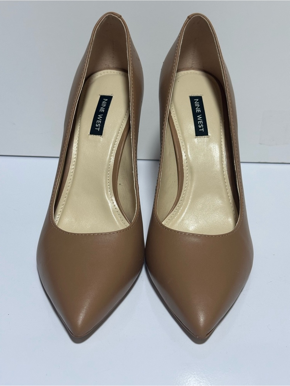 Nine West Classic Tan Pointed-Toe Pumps